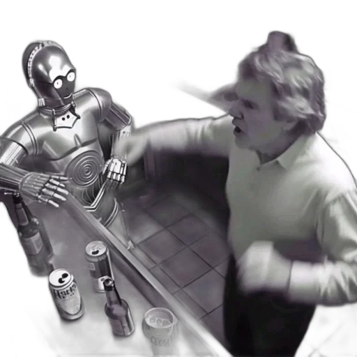 robot, concept art, comic book art, 3d render transparent PNG cut-out