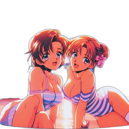 vaporwave, anime, cartoon, concept art transparent PNG cut-out