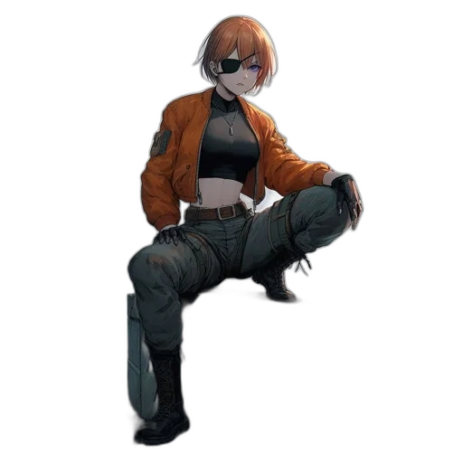 jacket, weapon, staff, robot transparent PNG cut-out