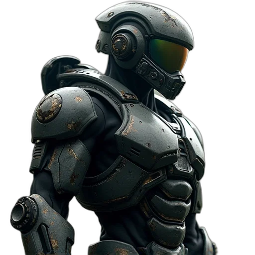 robot, concept art, 3d render, cyberpunk transparent PNG cut-out