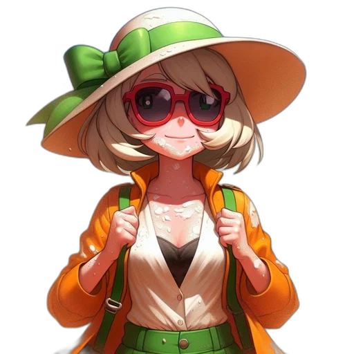 hat, staff, jacket, face transparent PNG cut-out