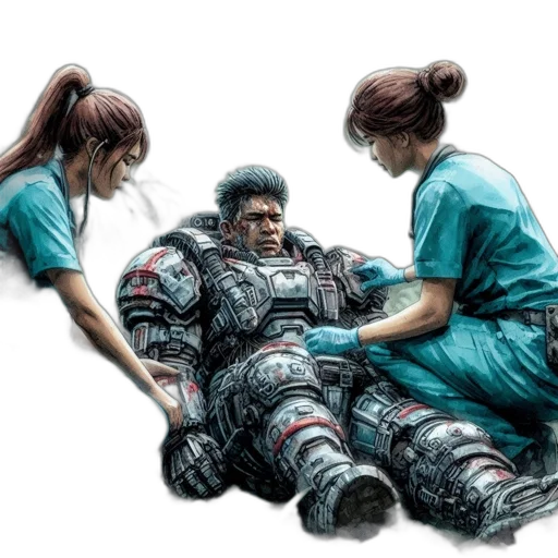 robot, concept art, comic book art, cyberpunk transparent PNG cut-out