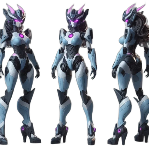 robot, concept art, 3d render, vaporwave transparent PNG cut-out