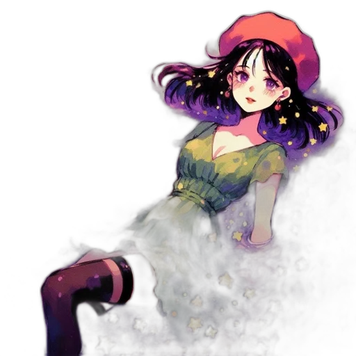 dress, hat, flower, creature transparent PNG cut-out