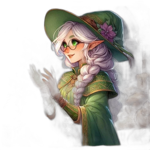 staff, flower, hat, dragon transparent PNG cut-out