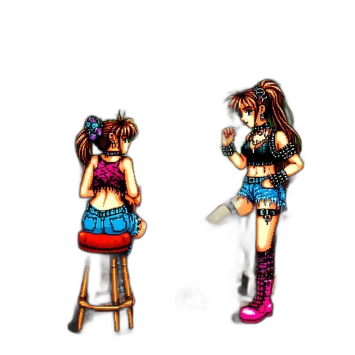 pixel art, concept art, 3d render, anime transparent PNG cut-out