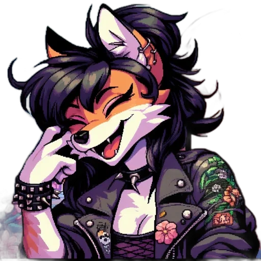 jacket, staff, pixel art, vaporwave transparent PNG cut-out