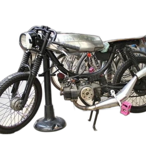 photorealistic, 3d render, vintage, motorcycle transparent PNG cut-out