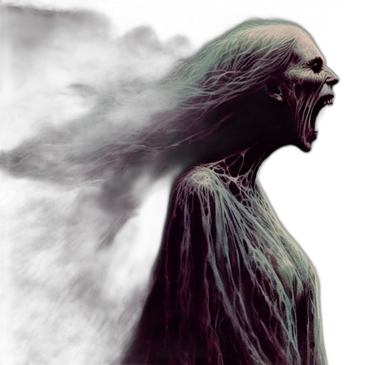 creature, hair, face, mask transparent PNG cut-out