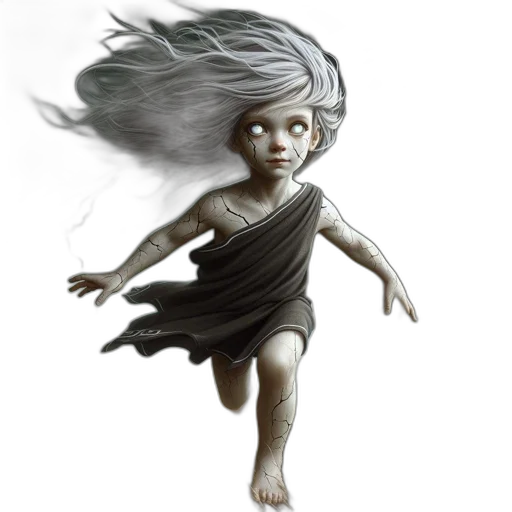 creature, dress, hair, fantasy art transparent PNG cut-out
