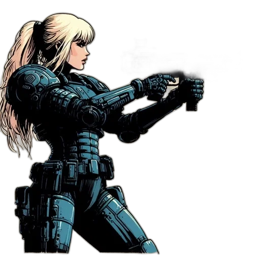 weapon, comic book art, concept art, cyberpunk transparent PNG cut-out