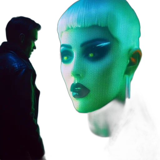 face, mask, jacket, cyberpunk transparent PNG cut-out