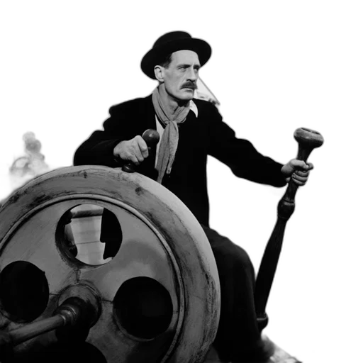 staff, weapon, hat, robot transparent PNG cut-out