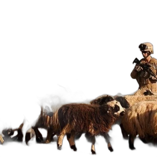 animal, concept art, 3d render, soldier transparent PNG cut-out