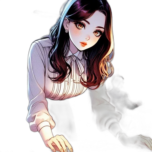 staff, face, hair, dress transparent PNG cut-out