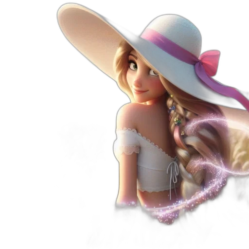 hat, staff, jewelry, 3d render transparent PNG cut-out