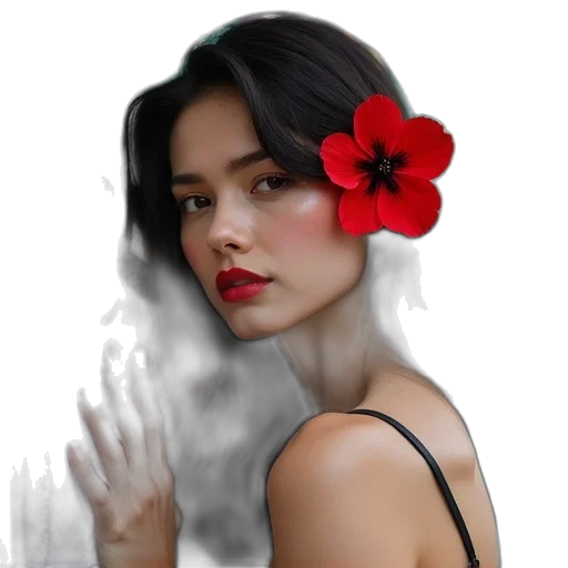 flower, face, dress, crown transparent PNG cut-out