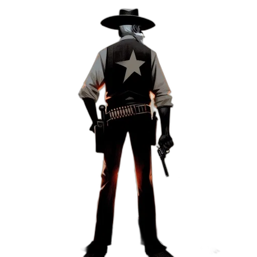 jacket, staff, hat, weapon transparent PNG cut-out
