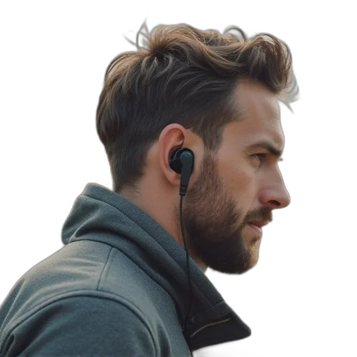 jacket, face, staff, hair transparent PNG cut-out