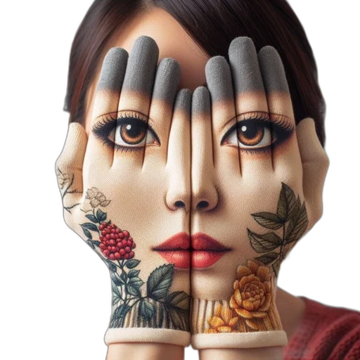 jewelry, mask, face, photorealistic transparent PNG cut-out