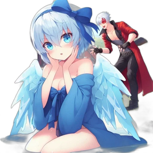 dragon, dress, weapon, staff transparent PNG cut-out