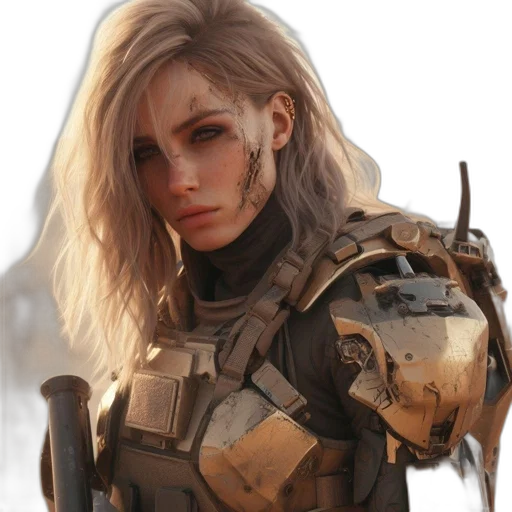 weapon, face, robot, jacket transparent PNG cut-out