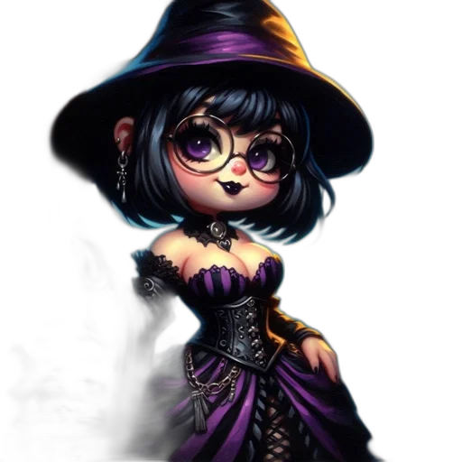 dress, staff, hat, fantasy art transparent PNG cut-out