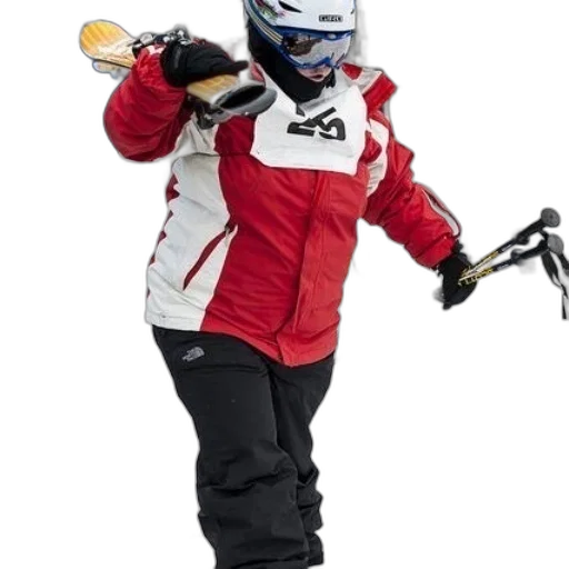 jacket, staff, person, red transparent PNG cut-out