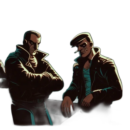 jacket, concept art, comic book art, cyberpunk transparent PNG cut-out