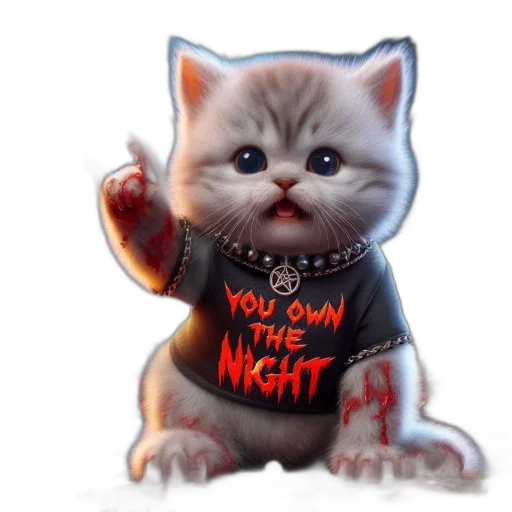 concept art, small, fierce, kitten transparent PNG cut-out