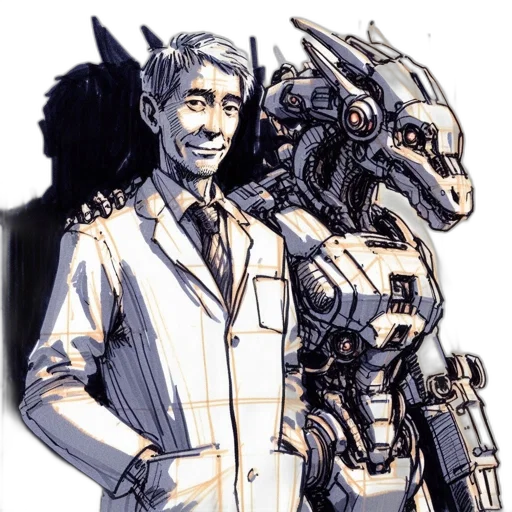 robot, concept art, comic book art, pixel art transparent PNG cut-out