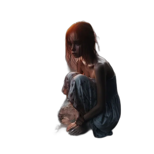 dress, hair, creature, face transparent PNG cut-out