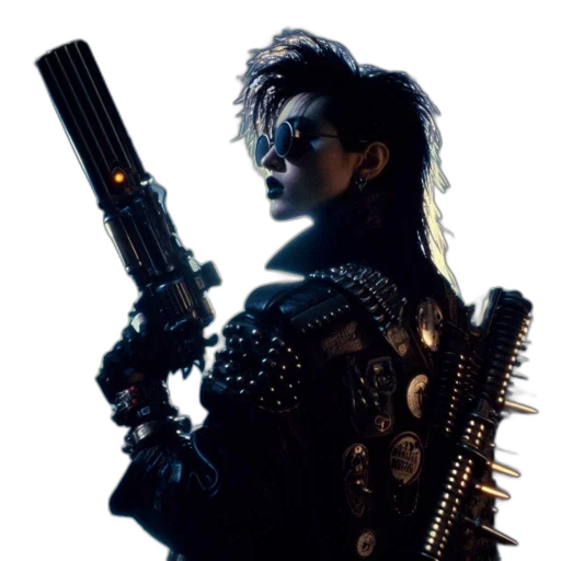 weapon, jacket, cyberpunk, concept art transparent PNG cut-out