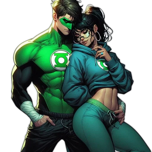 jacket, comic book art, concept art, green transparent PNG cut-out