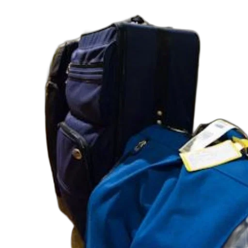 jacket, blue, black, suitcases transparent PNG cut-out