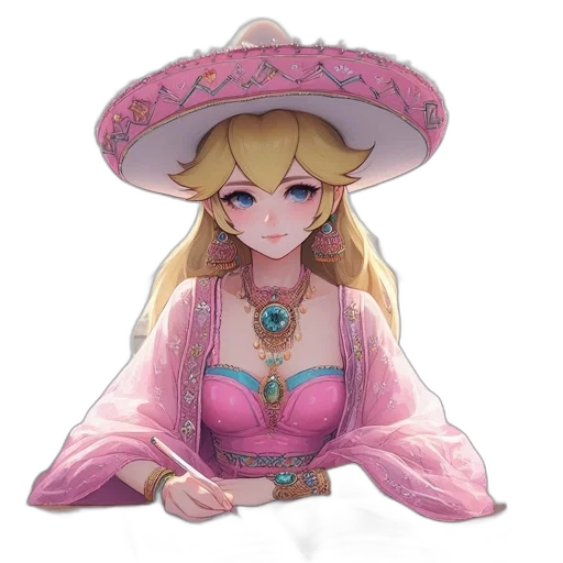 dress, hat, staff, crown transparent PNG cut-out
