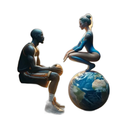 concept art, outer space, muscular, man transparent PNG cut-out