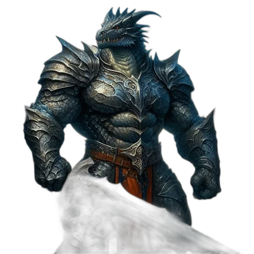 dragon, creature, staff, sword transparent PNG cut-out