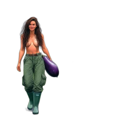 hair, dress, weapon, creature transparent PNG cut-out
