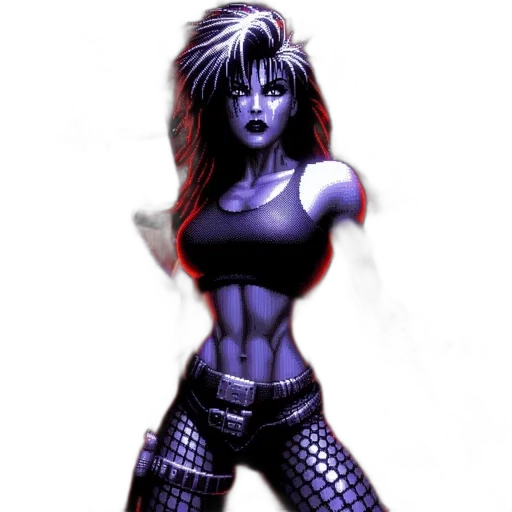 comic book art, concept art, cyberpunk, pixel art transparent PNG cut-out
