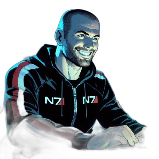 jacket, staff, robot, face transparent PNG cut-out