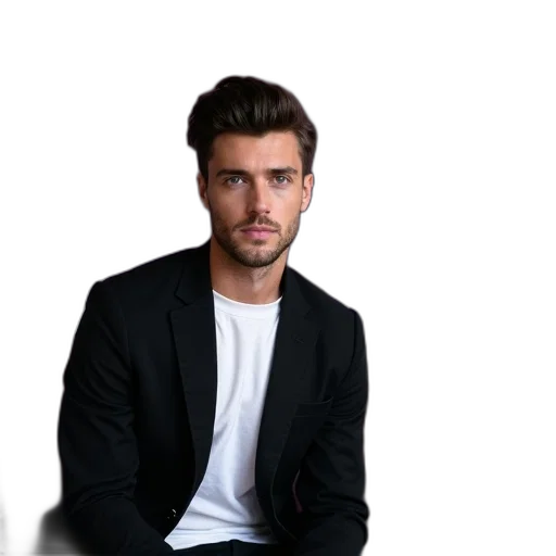 jacket, face, staff, hair transparent PNG cut-out