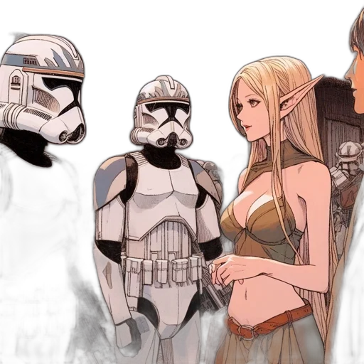 concept art, comic book art, fantasy art, watercolor transparent PNG cut-out