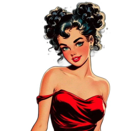 dress, comic book art, cartoon, concept art transparent PNG cut-out