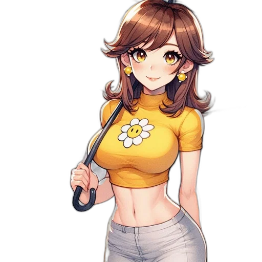 staff, dress, flower, weapon transparent PNG cut-out