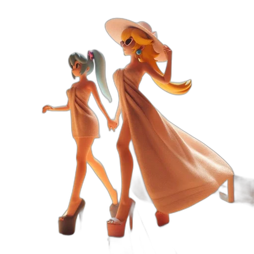 dress, concept art, 3d render, golden transparent PNG cut-out