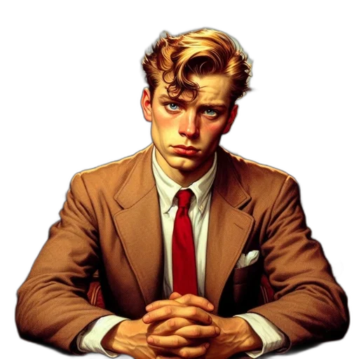 jacket, face, staff, photorealistic transparent PNG cut-out