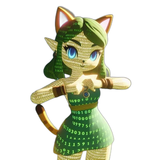 dress, staff, 3d render, concept art transparent PNG cut-out