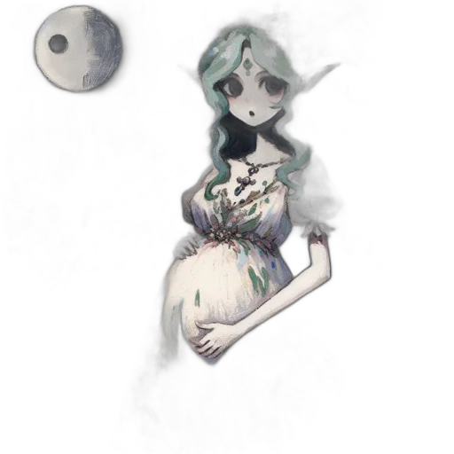 creature, mask, dress, staff transparent PNG cut-out