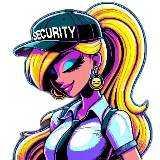 staff, cartoon, pixel art, cyberpunk transparent PNG cut-out
